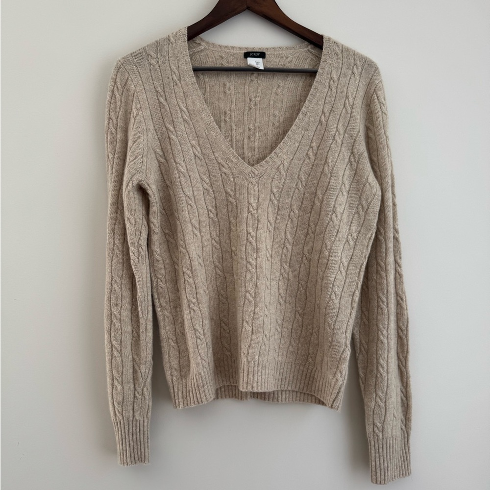 J.Crew Wool-Blend Cable Knit Sweater - Large